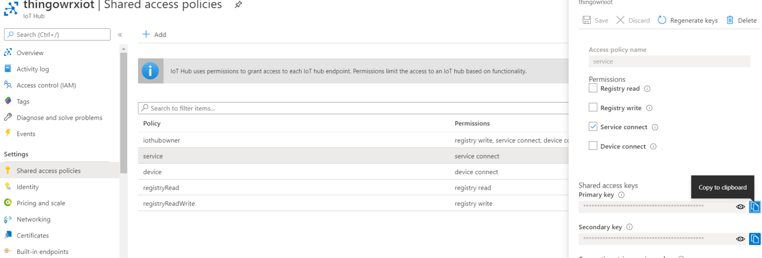 Thingworx Azure IoT hub connector Avotrix